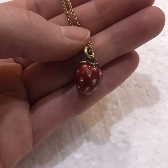 Juicy Couture Enamel & Rhinestone Strawberry Pendant Necklace - Picture 4 of 6